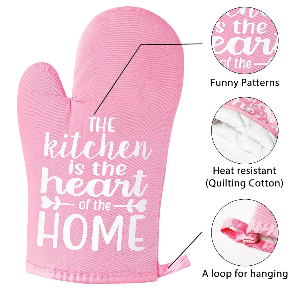 The Heart of The Home Heat Resistant Hot Pad Machine Washable Gloves with Hanging Loop Pocket