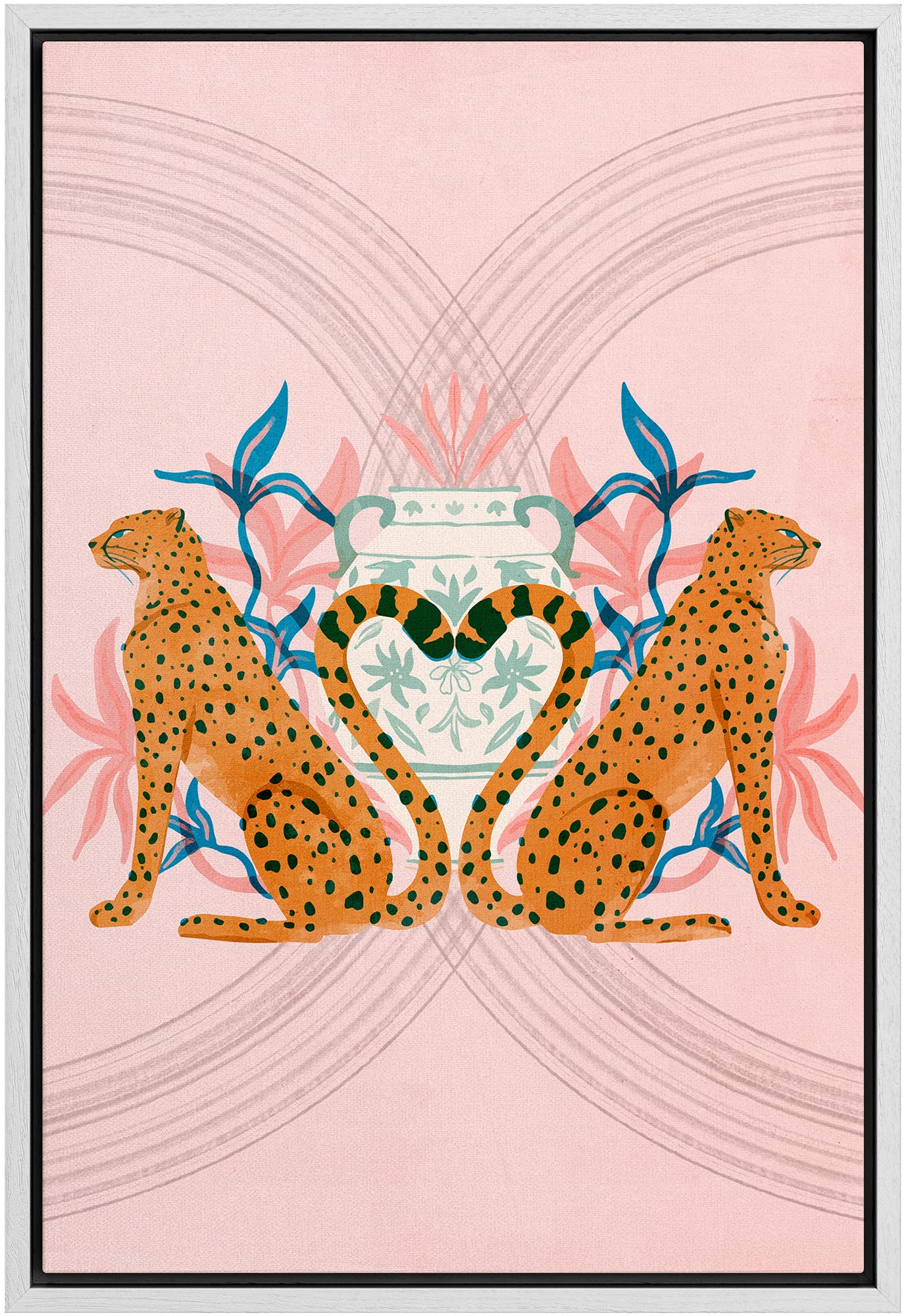 Framed Multicolored Disco Ball Canvas Print â€?Preppy Wall Art for Living Room, Bedroom, or Office