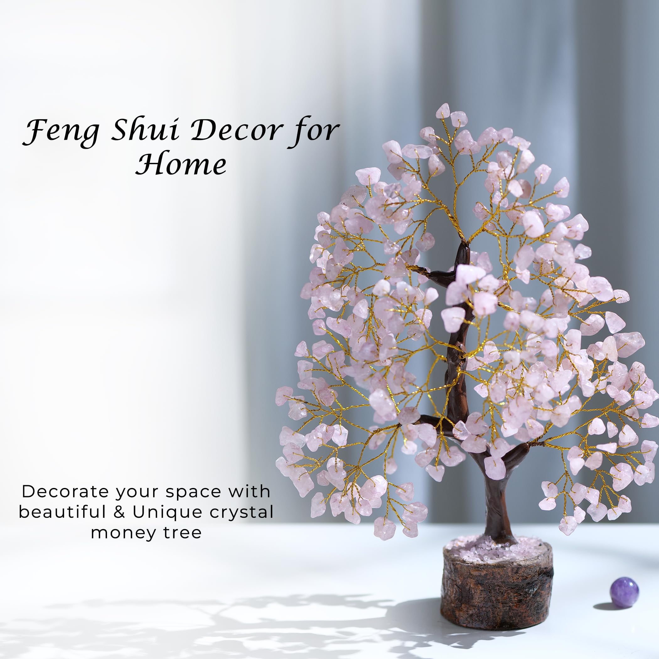 Rose Quartz Crystals Good Luck Money Tree