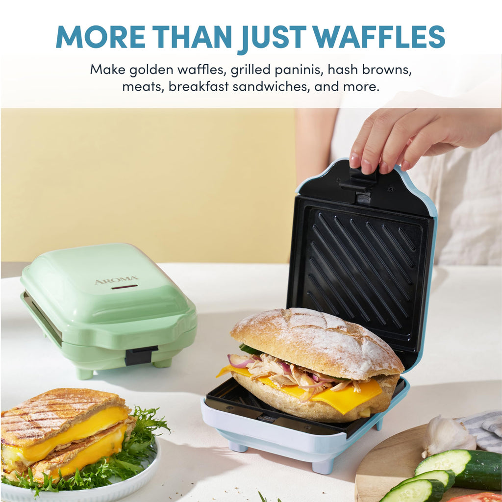 Sandwich Grill, and Waffle Maker with Removable Ceramic Coated Plates 3-in-1 Panini Press