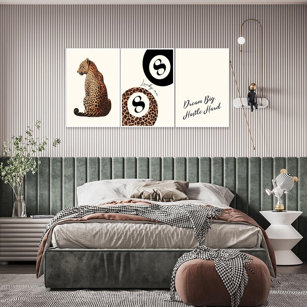 Pink Set of 3 Leopard Wall Art Prints Trendy Girly Cheetah Print Poster for Home Decor 16X24 in Unframed