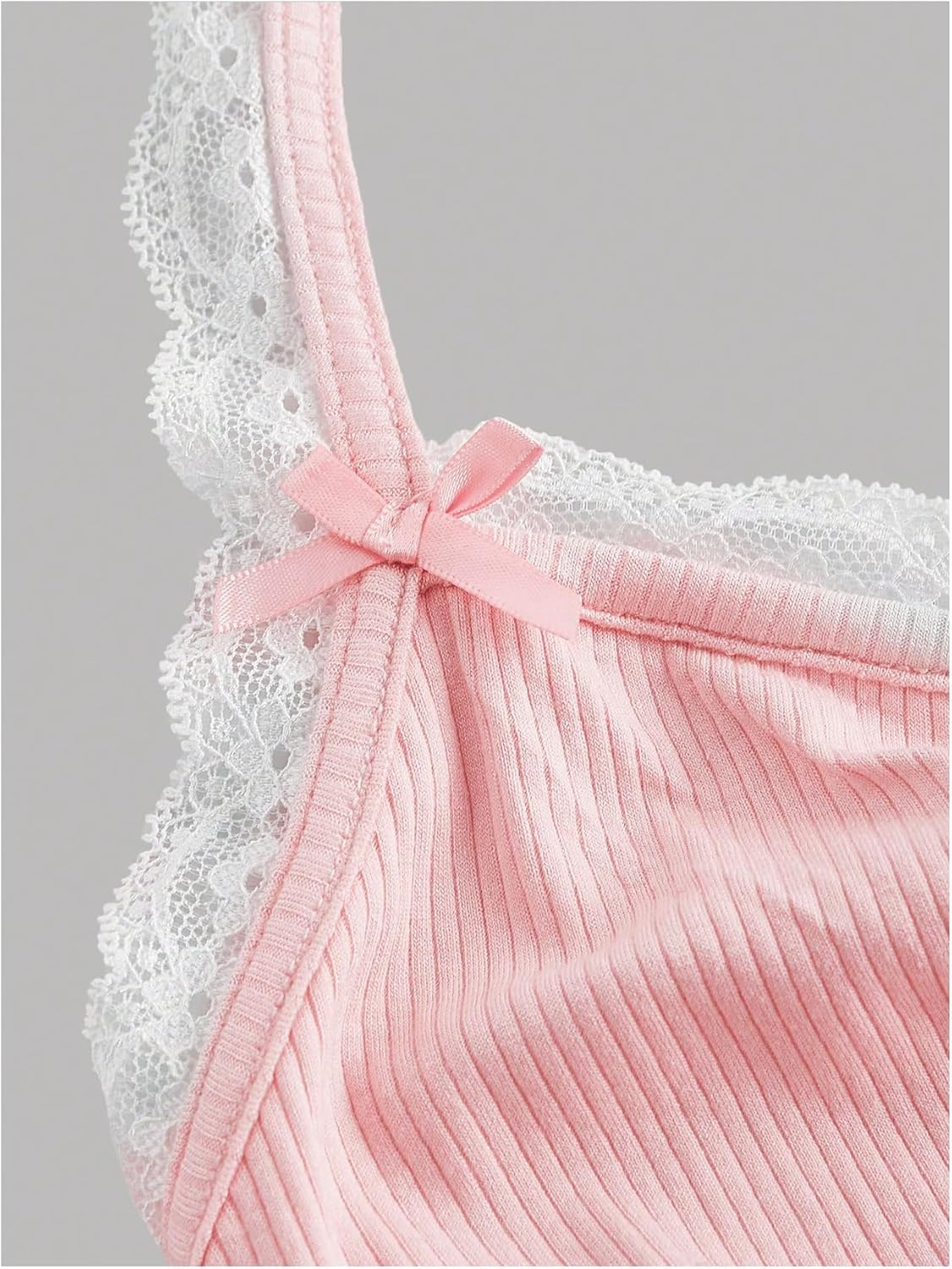 Women's Lace Trim Backless Halter Top Y2k Bow Knot Ruched Sleeveless Crop Tops