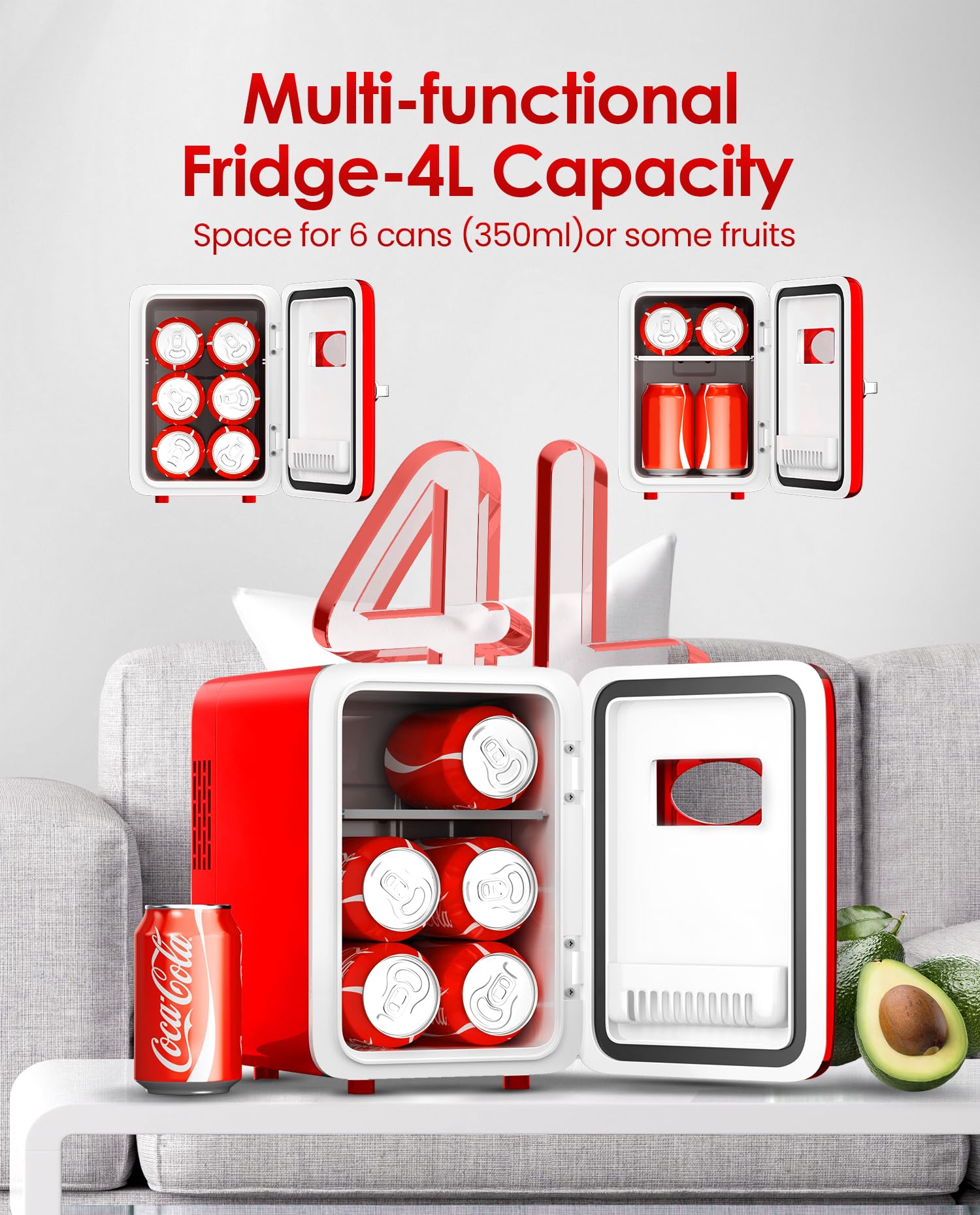 Skincare Fridge - Makeup Fridge for Refrigerating Skincare and Food, Mini Fridge Cooler and Warmer