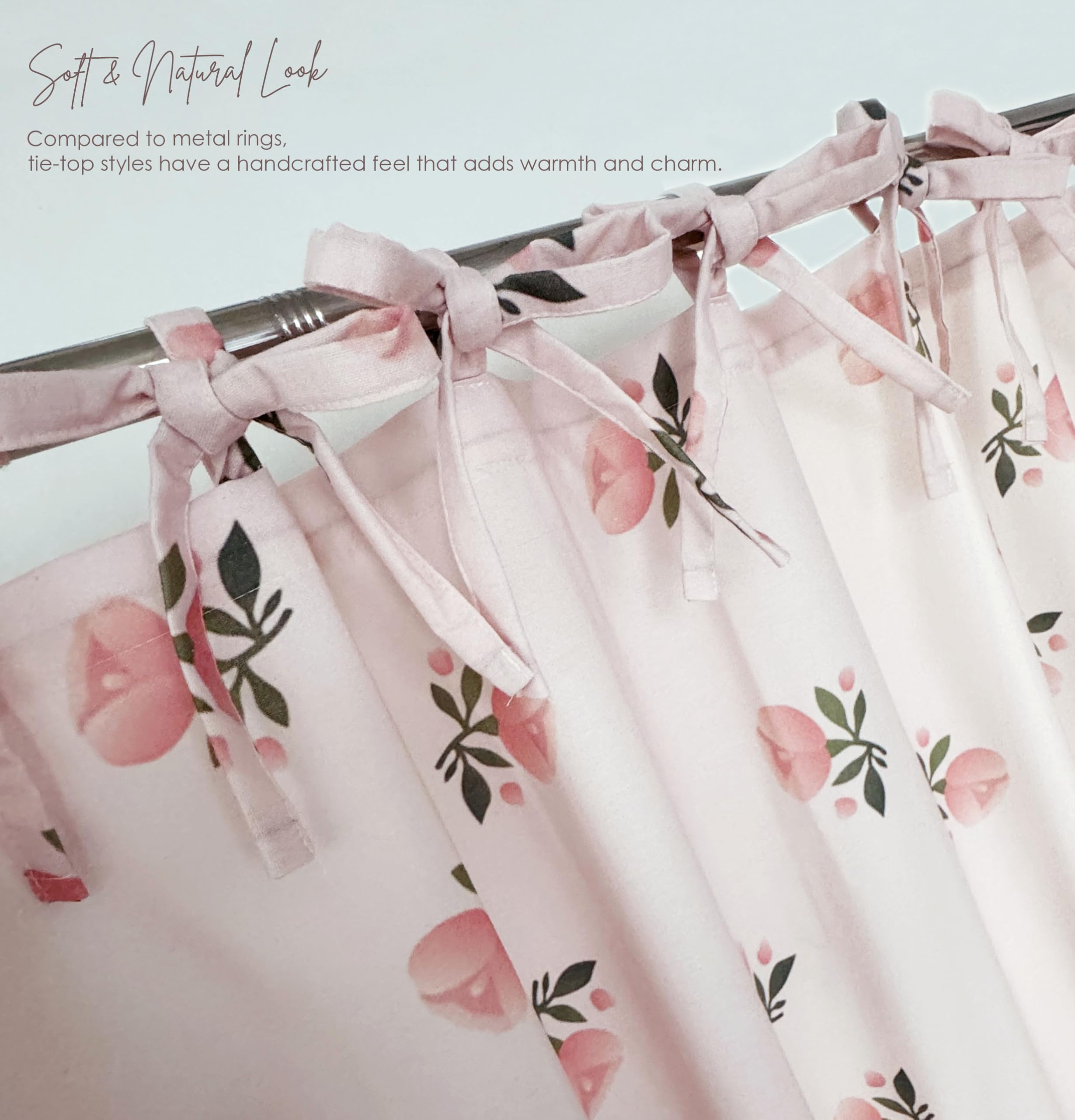 Girly Pink Floral Shower Curtain Hookless Flower Rose Shower Curtain Linen-Cotton Blend 72x72 Inches for Bathroom