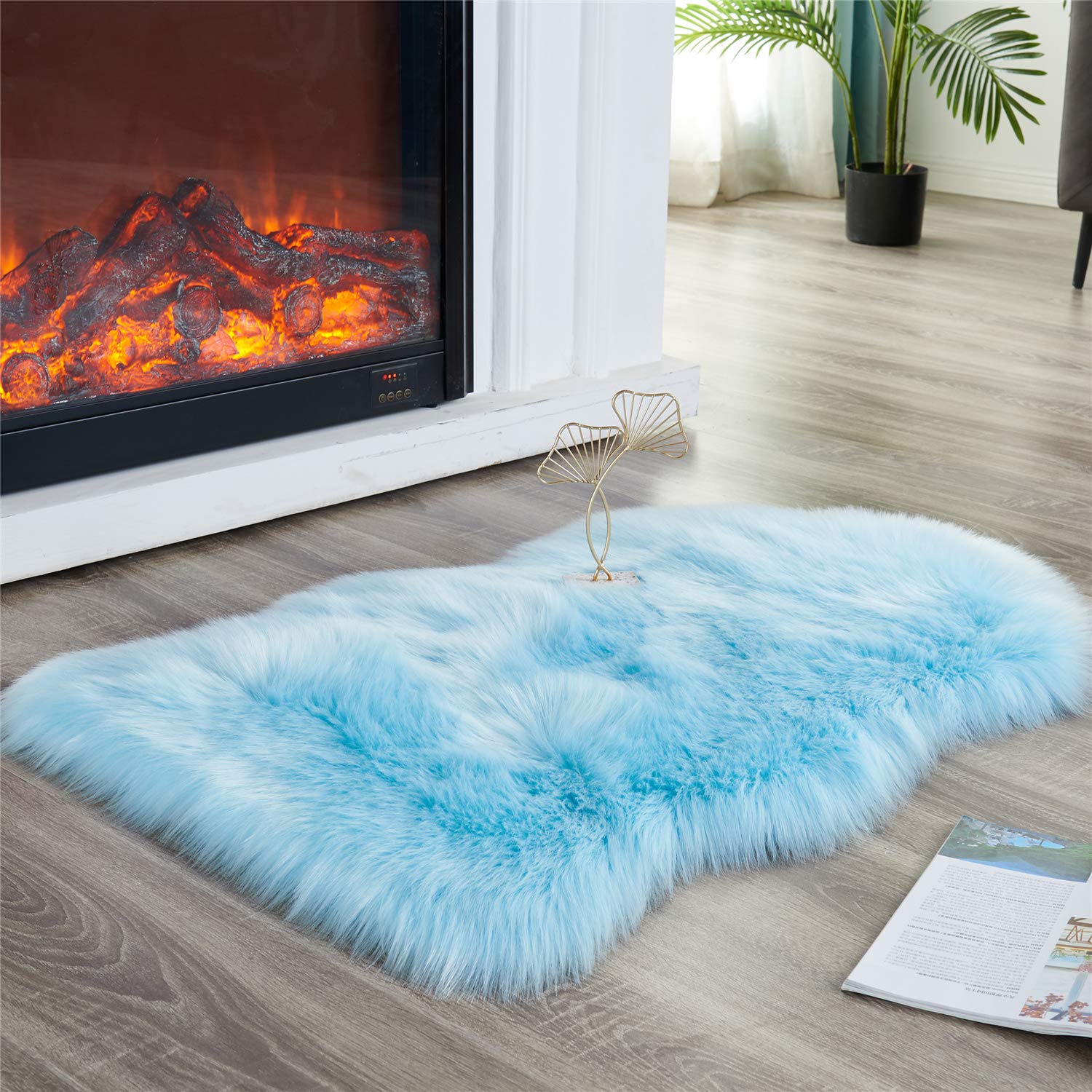 Ultra Soft Faux Fluffy/Fuzzy Shaggy Area Rug - Fur Chair Cover Seat Pad