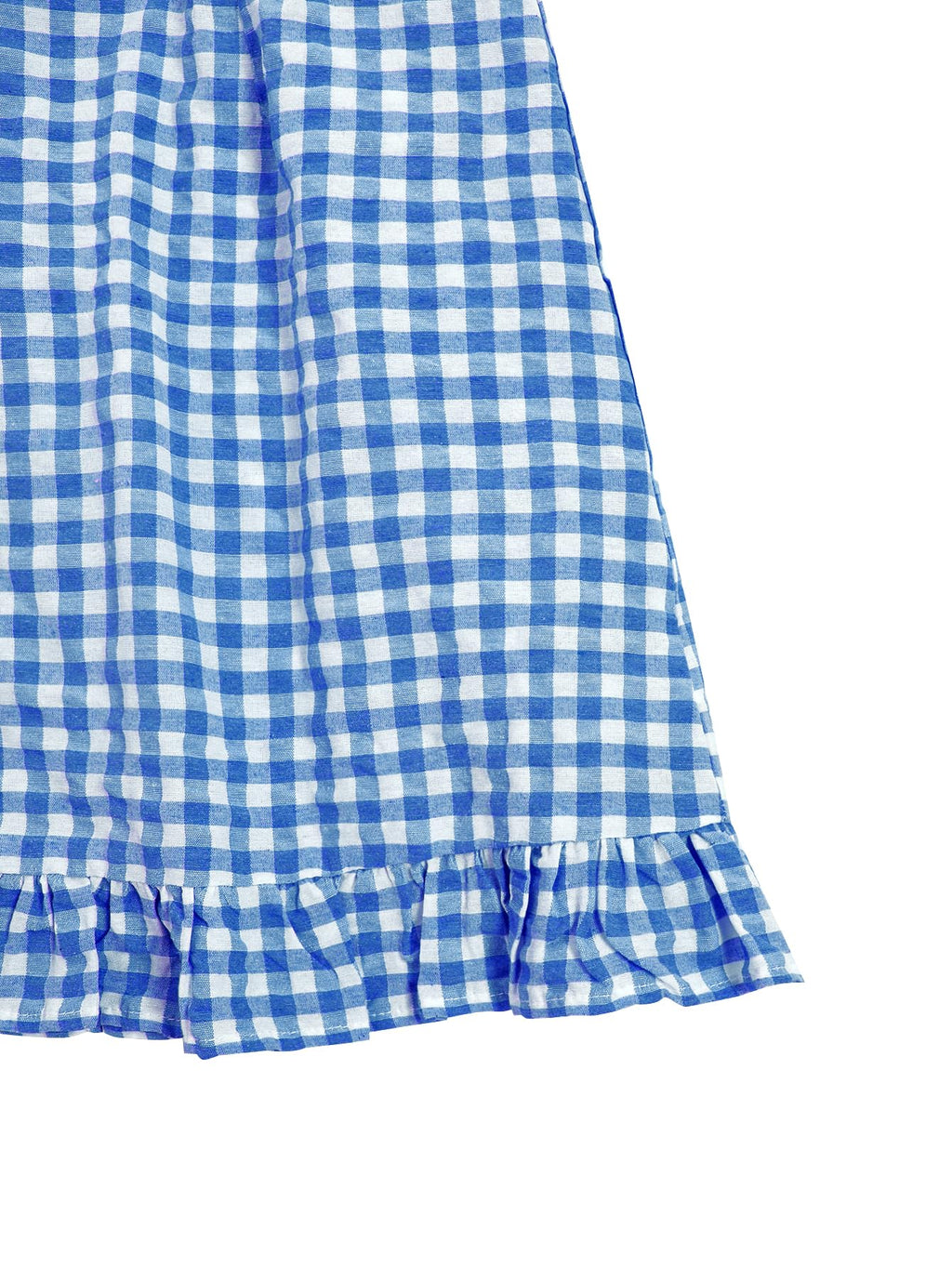 Women's Gingham Print tie Shoulder Sleeveless Ruffle Hem Cami Dress
