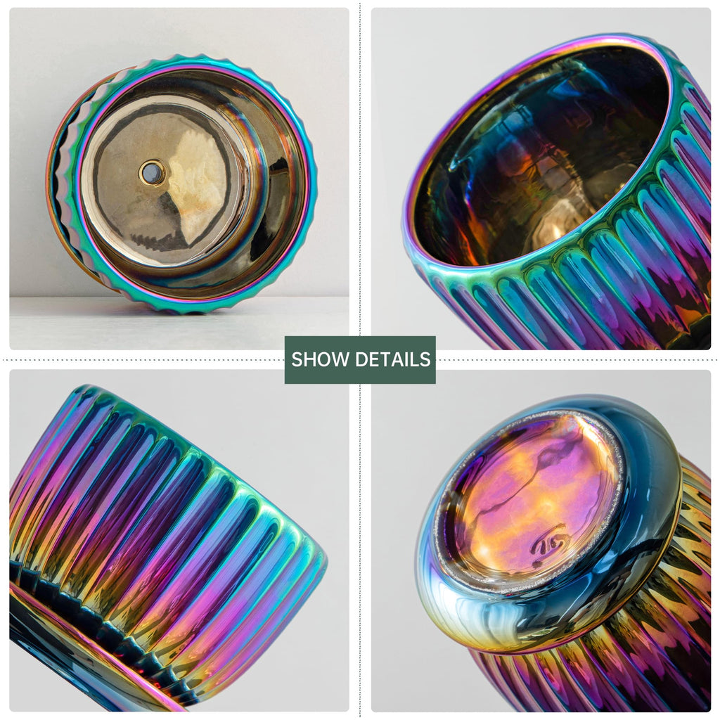 Ceramic Flower Pots, 4"+5"+6" Inch Small Glazed Succulent Planters with Drainage Hole, Modern Indoor Decorative Plant Pots Set of 3,Garden Pots with Saucer