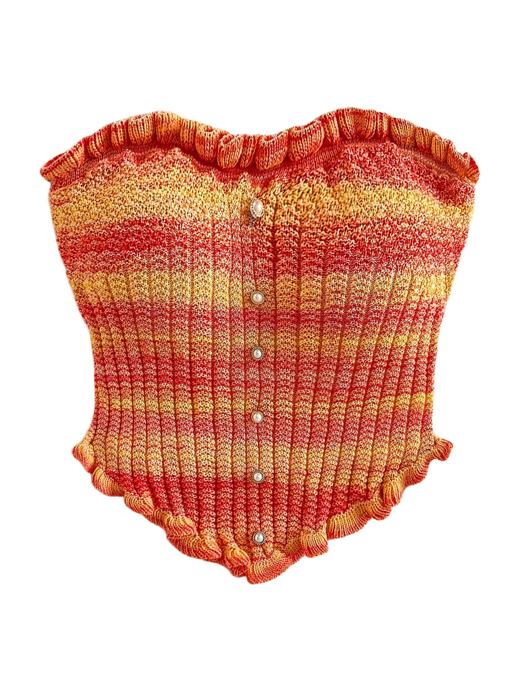 Women's Pearl Strapless Tops Summer Asymmetrical Tube Tops