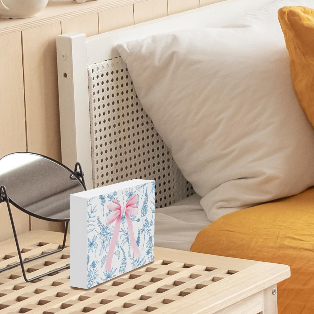 Preppy Pink Bows Desk Decor Decorations, 5x5 Inches