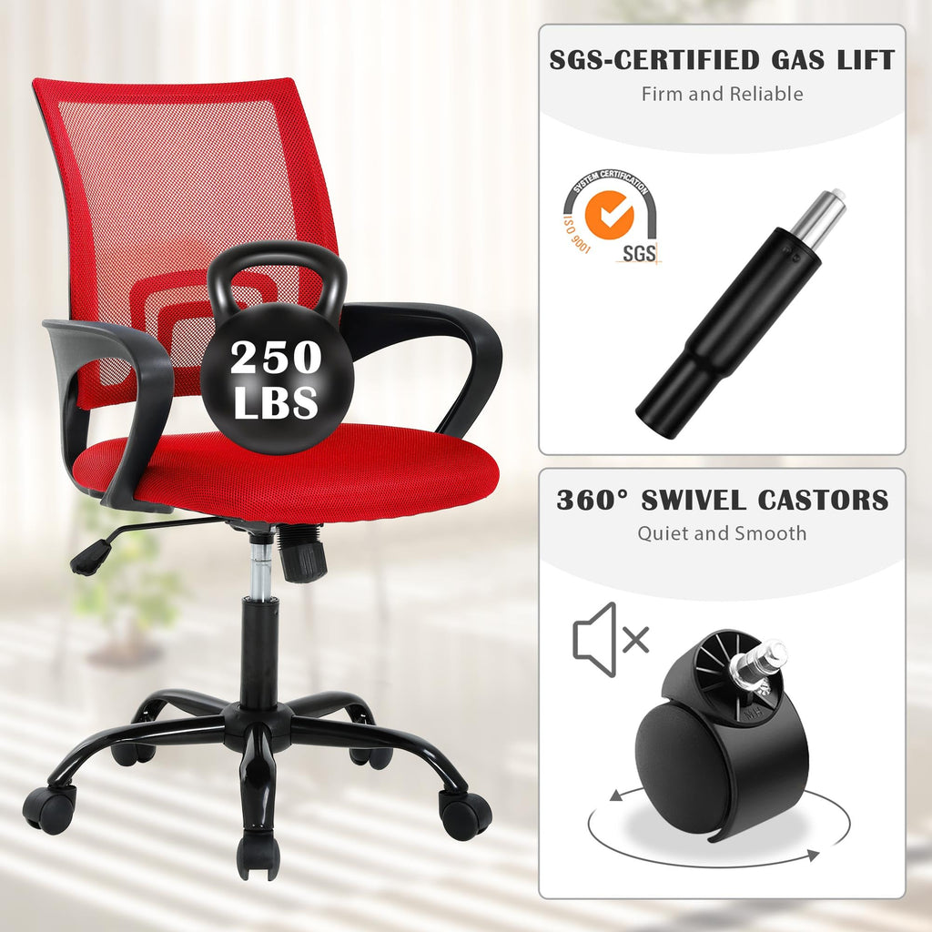 Comfortable Adjustable Mesh Office Chair with Lumbar Support