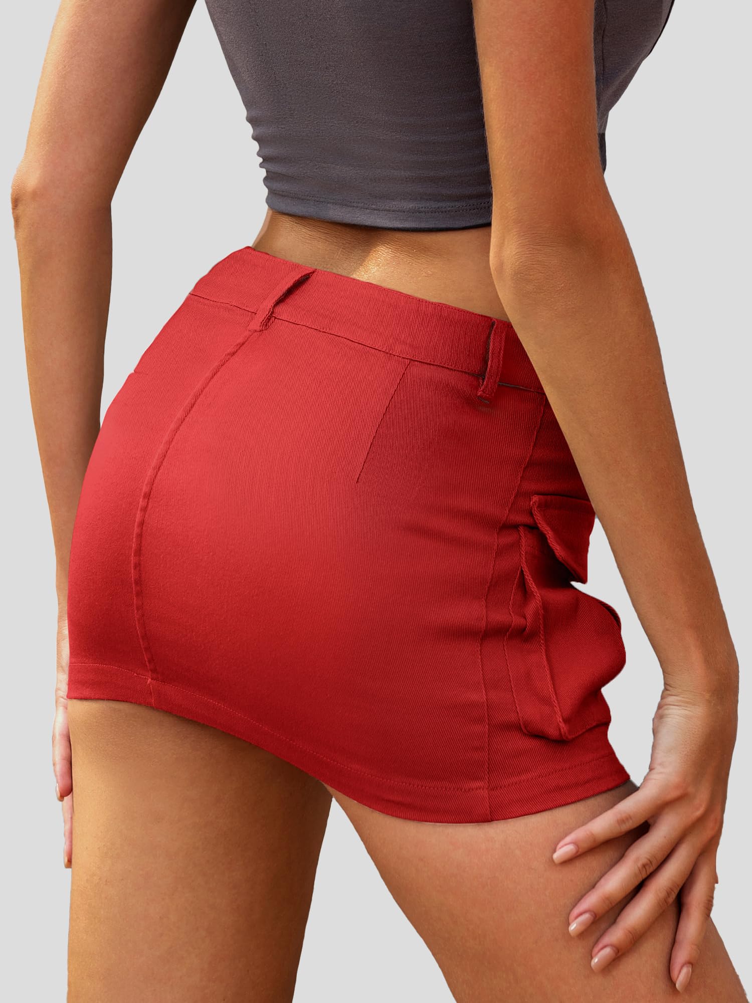 Low Waist Y2k Mini Skirt Cute Denim Skirt with Pockets