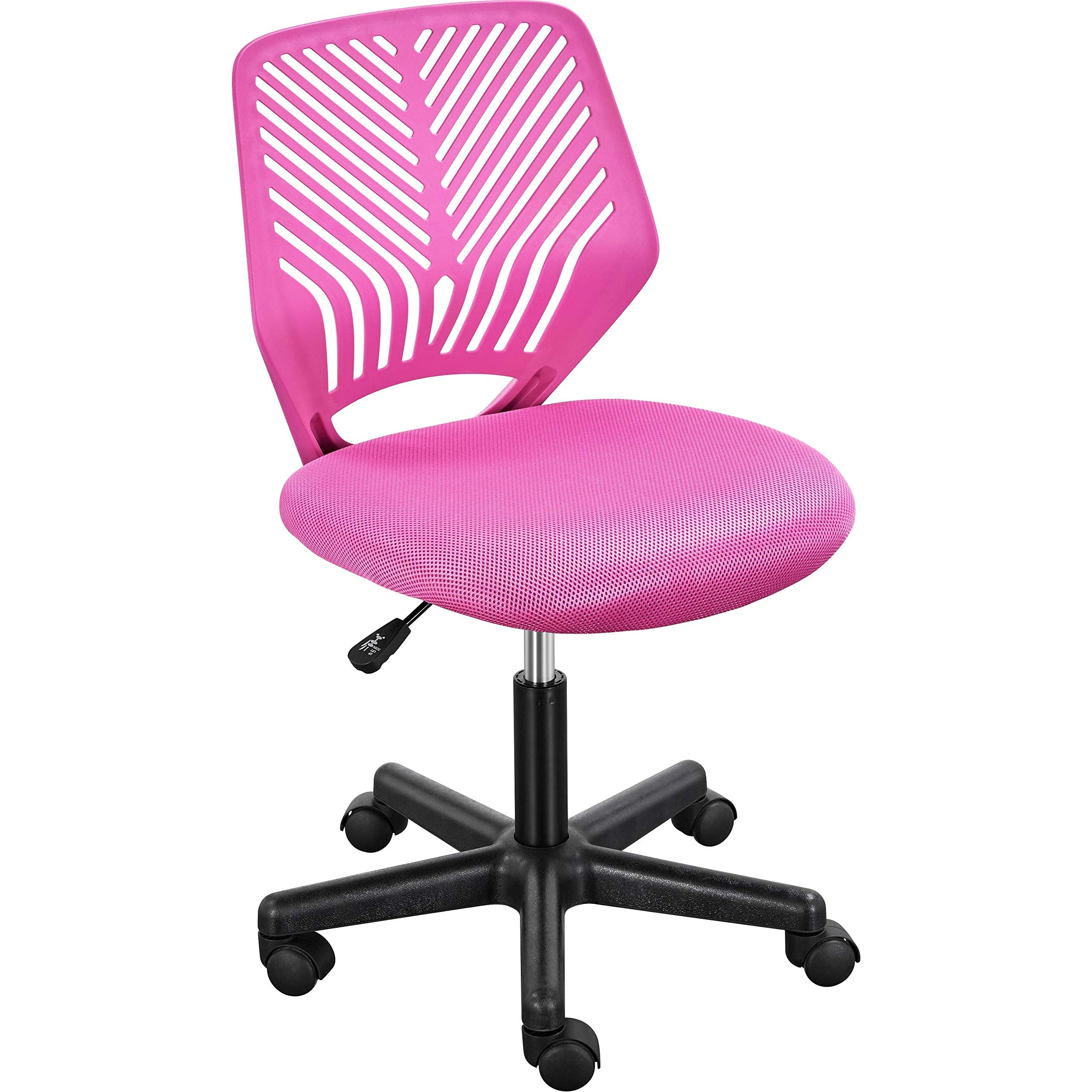Cute Low-Back Armless Study w/Lumbar Support Adjustable Swivel Chair