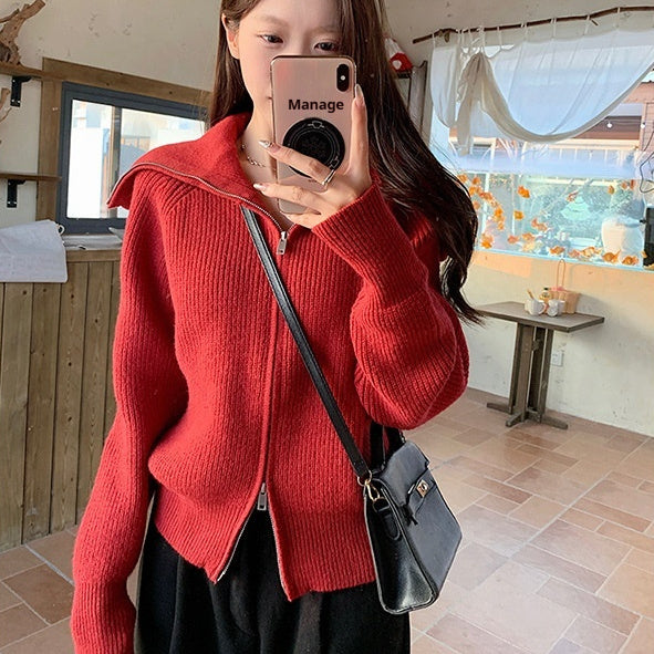 Thick Design Idle Style Sweater Coat