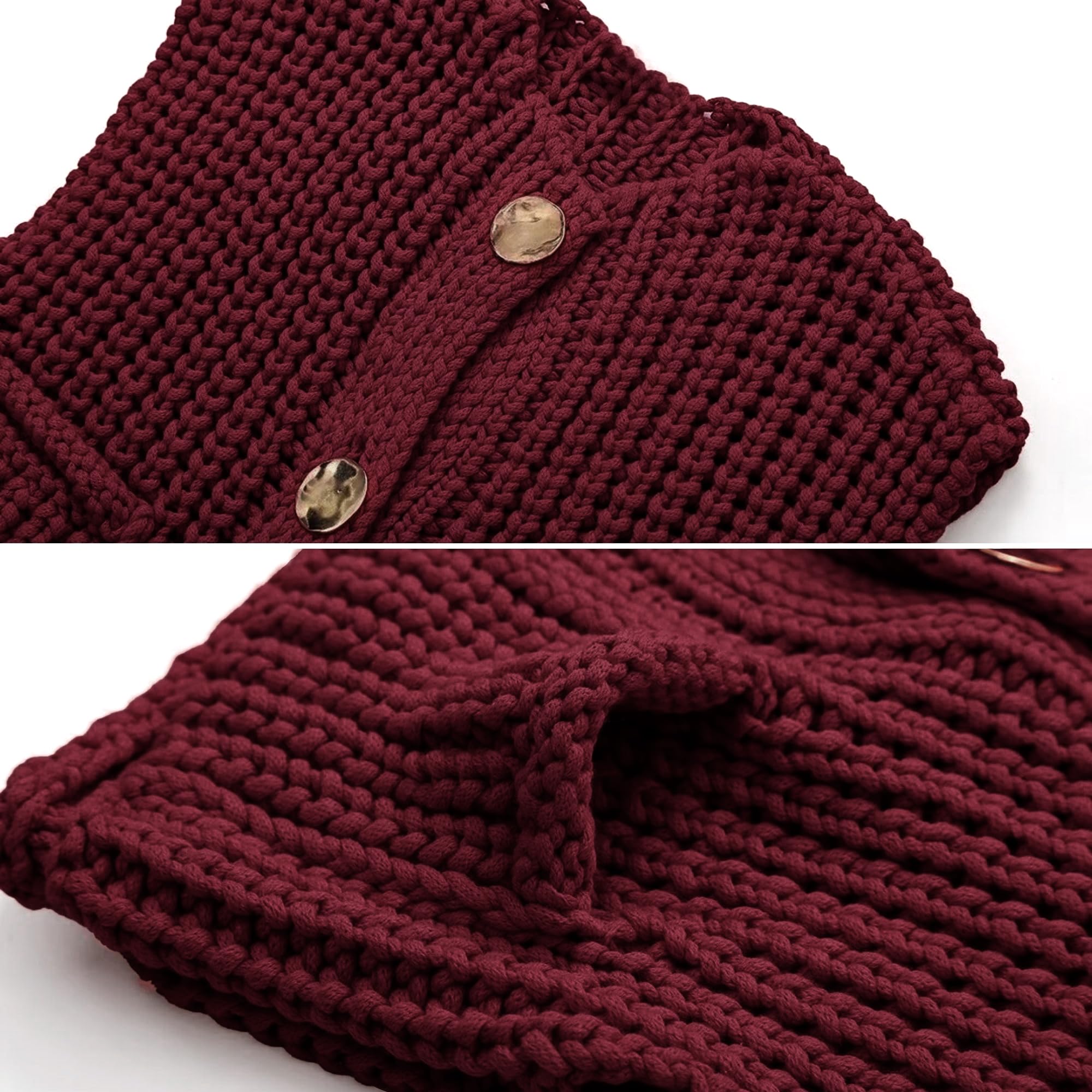 Women's Cropped Sweater Vest Cute Crewneck Button Down Sleeveless Crop Knit Cardigan with Pocket