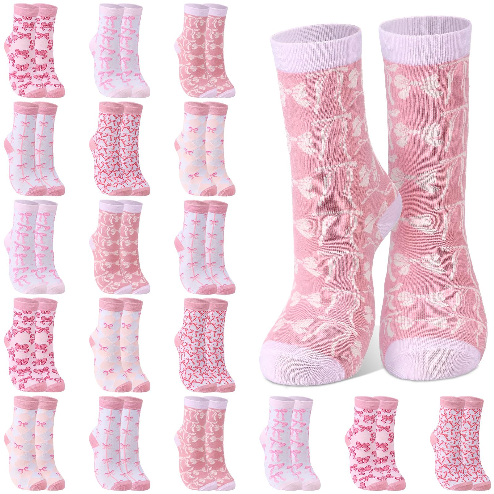 Coquette Pink Bow Socks Women's