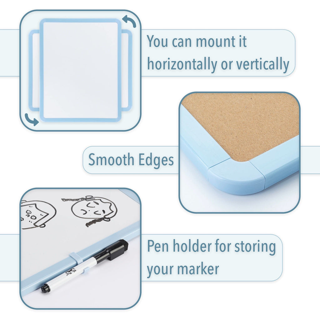 Dry Erase Board, 14â€?x 11â€?with a Black Dry Erase Marker Color Frame, Small White Board Dry Erase Whiteboard