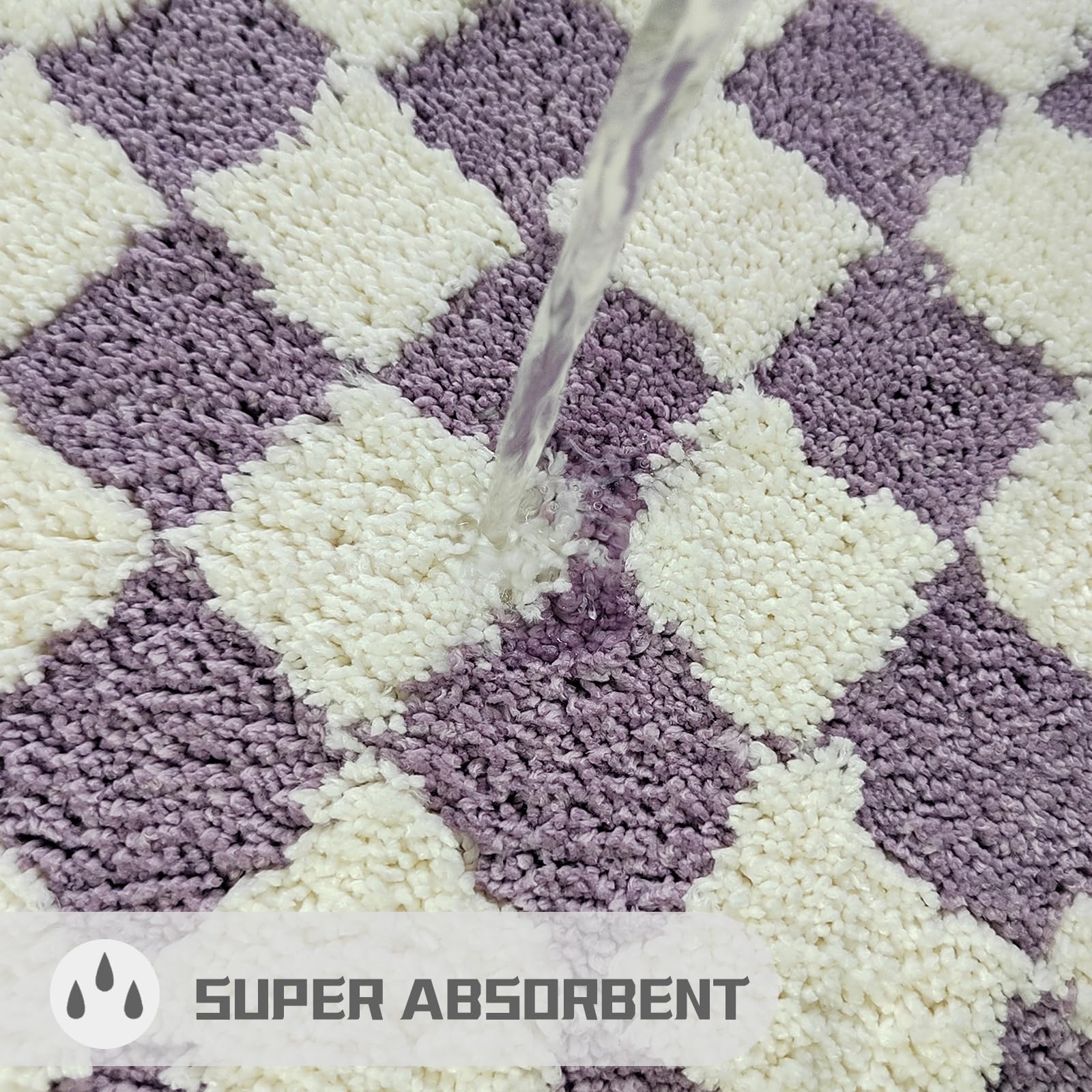 Cute Bath Mat for Bathroom Soft Super Absorbent Non Slip TPR Backing, Quick Drying, Machine Washable Bath