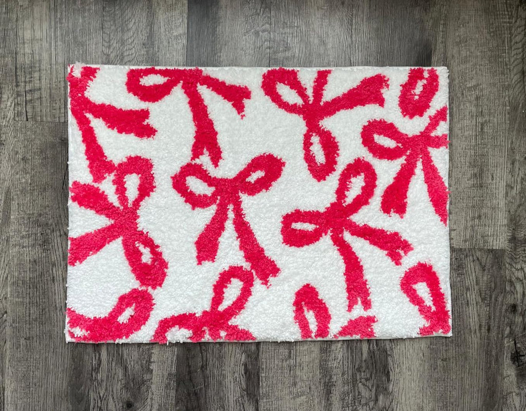 Coquette Bow Rug - Bow Shaped bathmat - Handmade & Premium- 30in (75cm) - Bathroom - Designer Rugs - Aesthetic Room Decor
