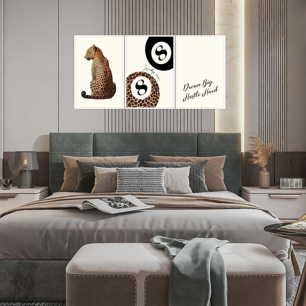 Pink Set of 3 Leopard Wall Art Prints Trendy Girly Cheetah Print Poster for Home Decor 16X24 in Unframed