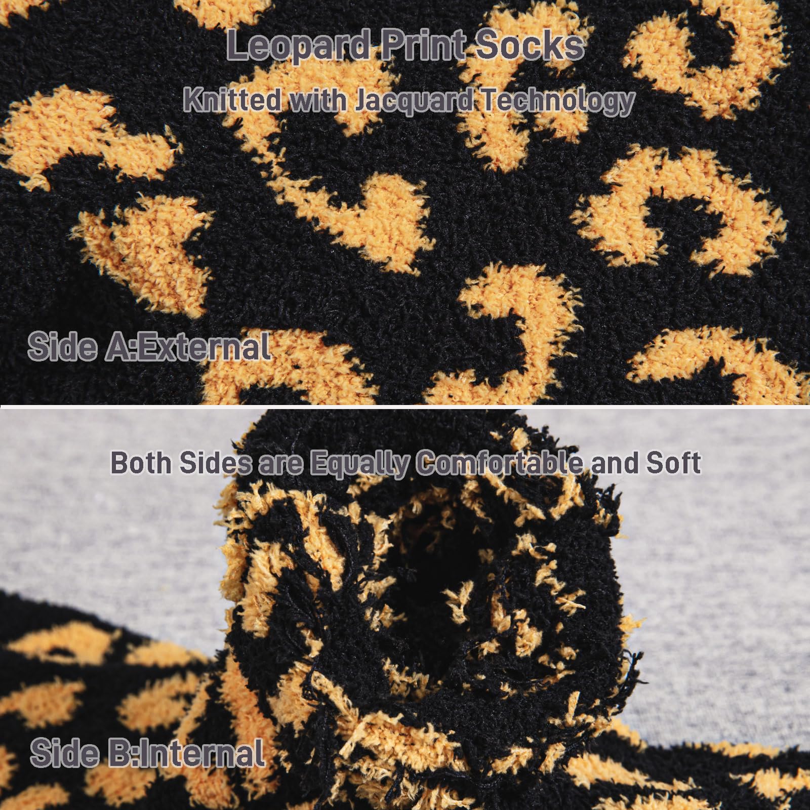 Fuzzy Socks for Women Leopard Print,Microfiber Cozy Socks Fluffy Warm Socks for Women, Luxury Gifts for Women