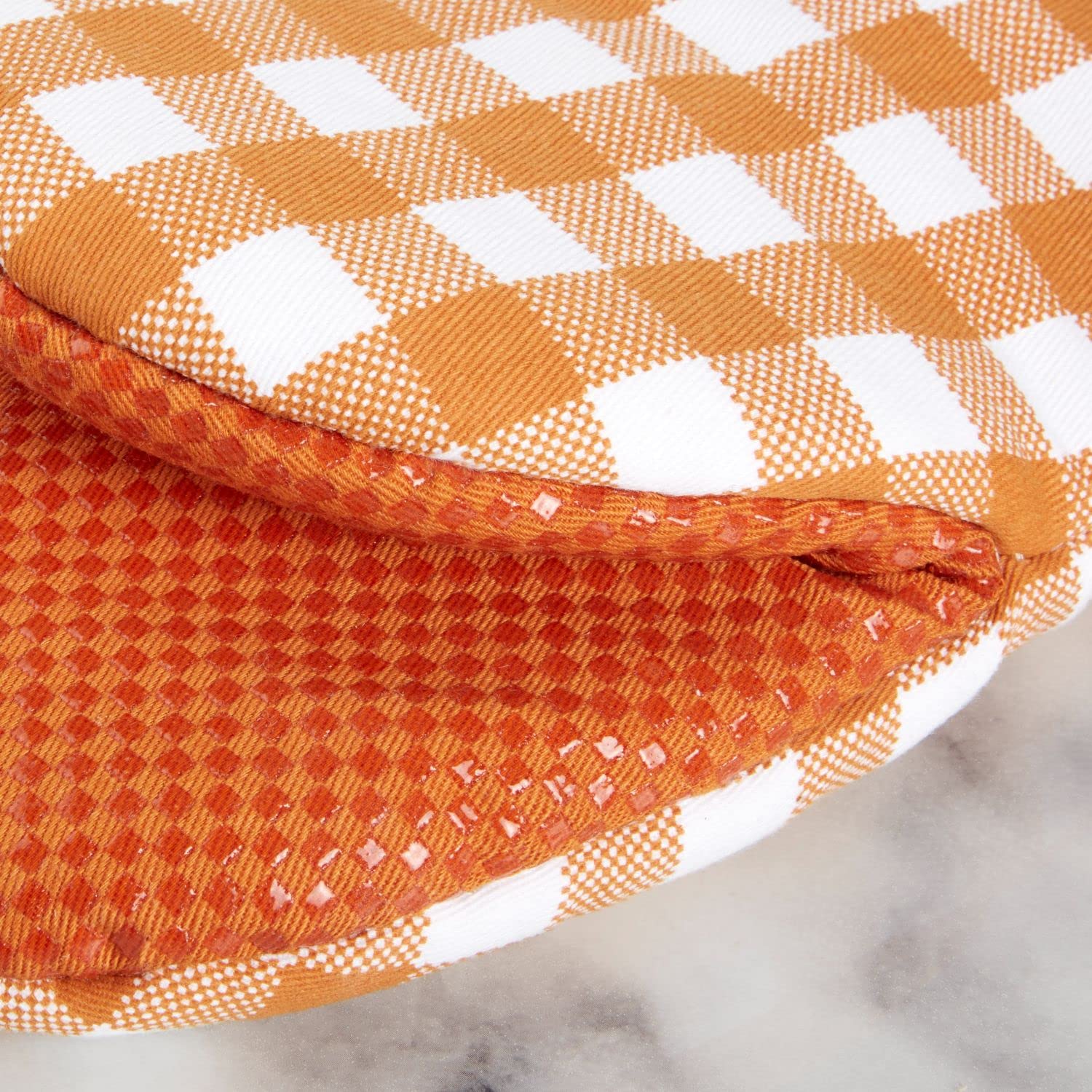Gingham Mini Oven Mitt 2-Pack Set, Dried Rose, 5.5"x8"