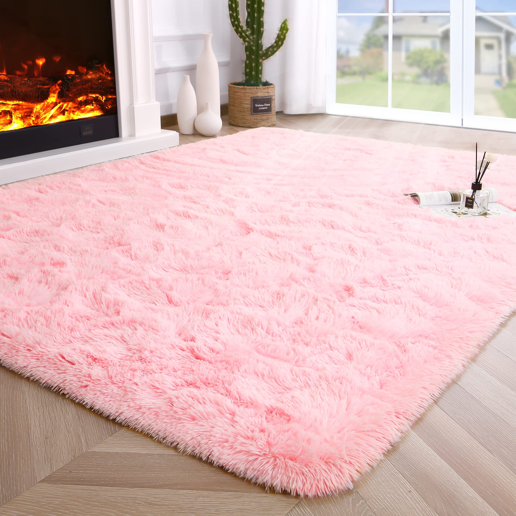 Fluffy Area Rugs Shag Throw Floor Carpet, Soft Shaggy Bedside Non-Slip Plush Rug Home Decor Aesthetic