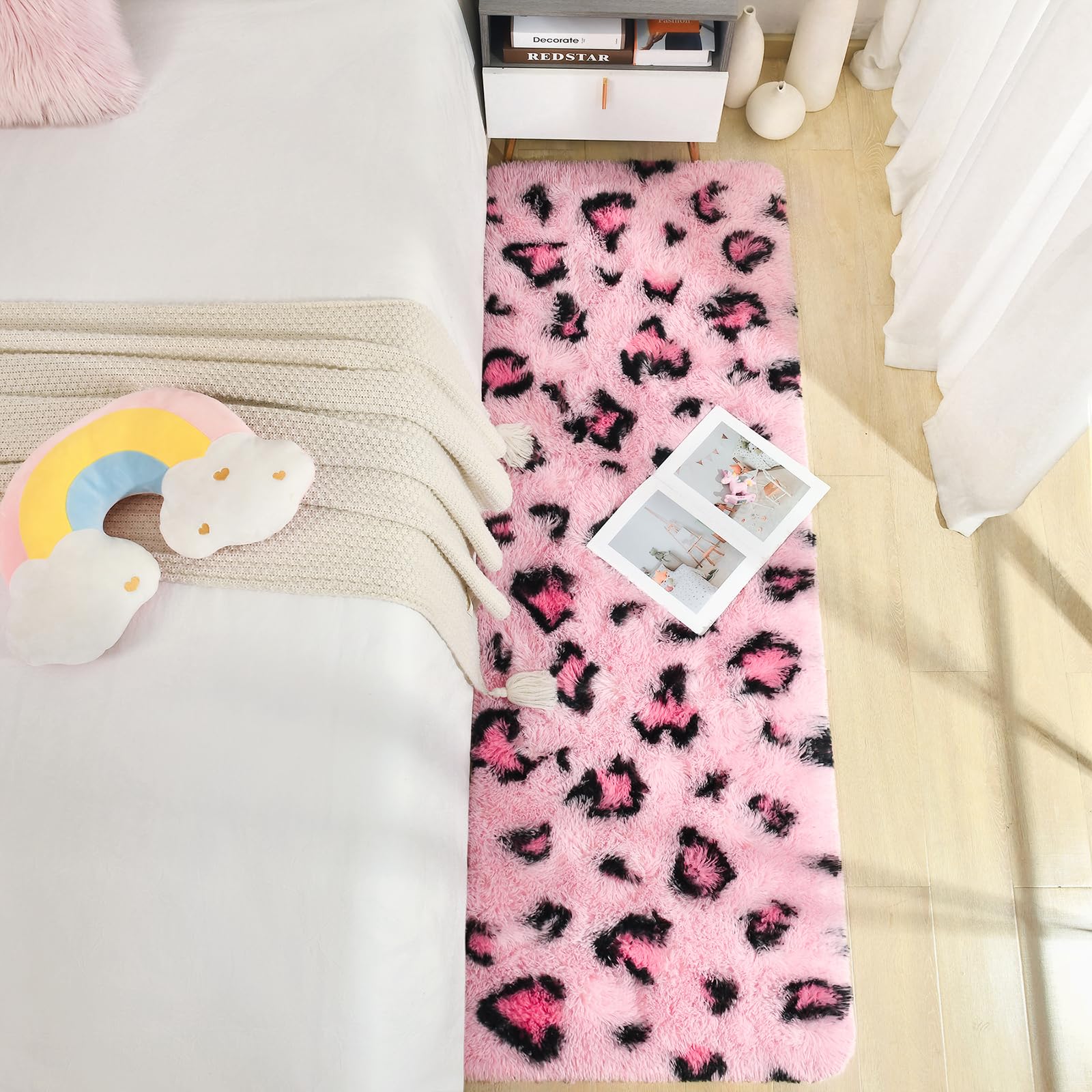 Leopard Rugs, Soft Bedroom Rugs - Fluffy Living Room Rugs, Girls Room Decor