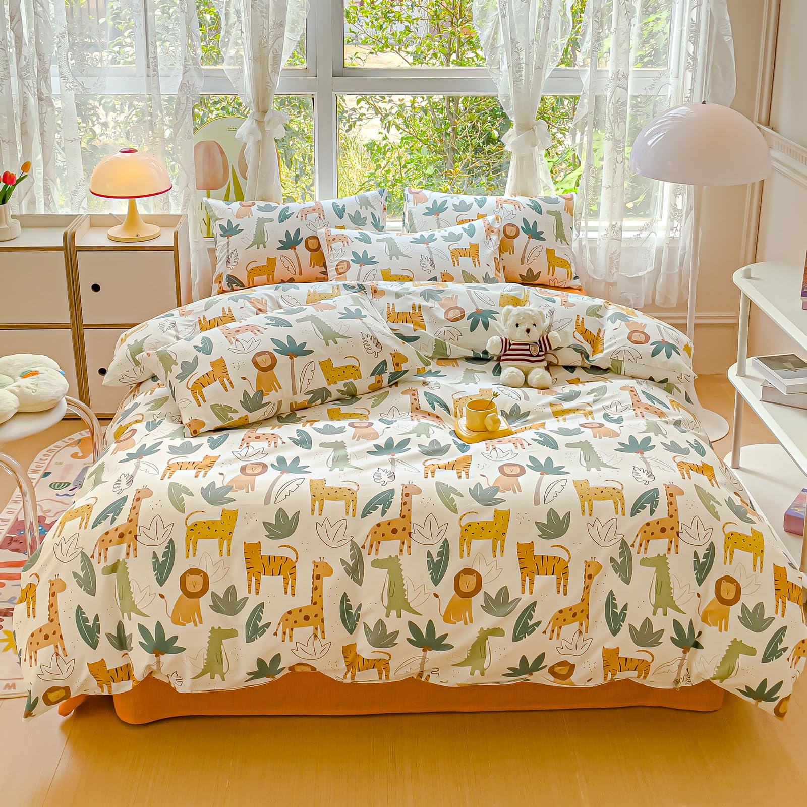 Cute Duvet Cover Sets 100% Cotton Bedding Comforter Cover Full 2 Pillowcases