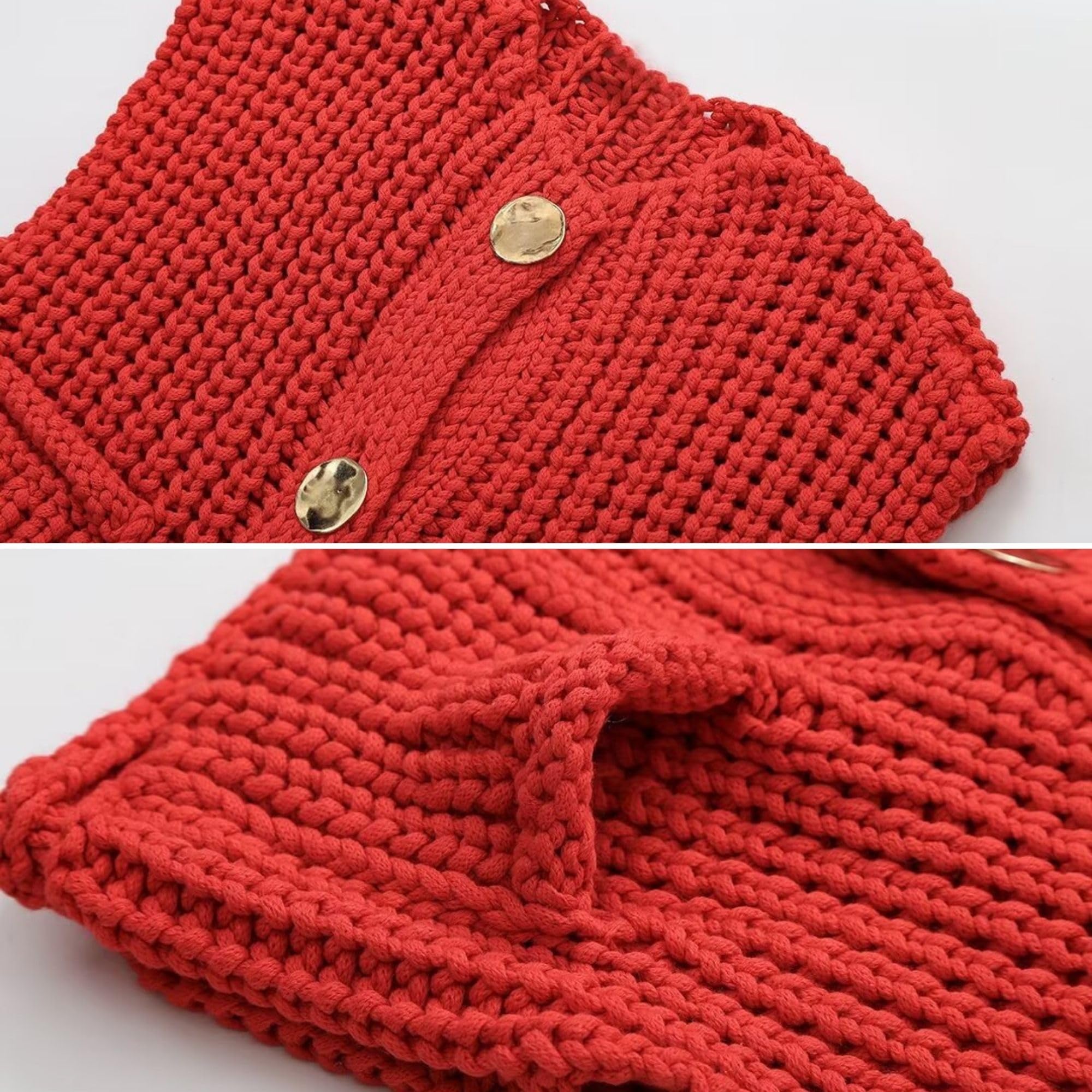 Women's Cropped Sweater Vest Cute Crewneck Button Down Sleeveless Crop Knit Cardigan with Pocket