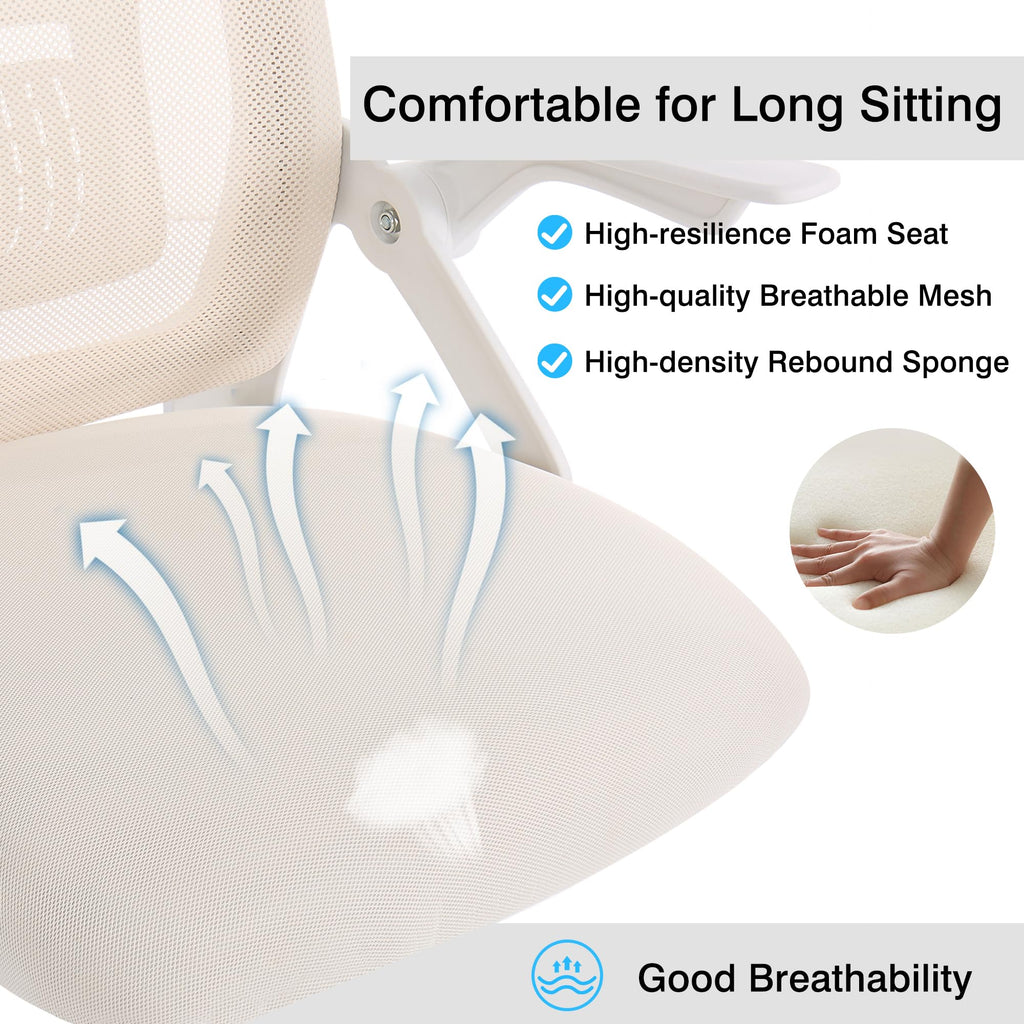 Mid-Back Swivel Ergonomic Office Chair with Adjustable Arms Mesh Lumbar Support