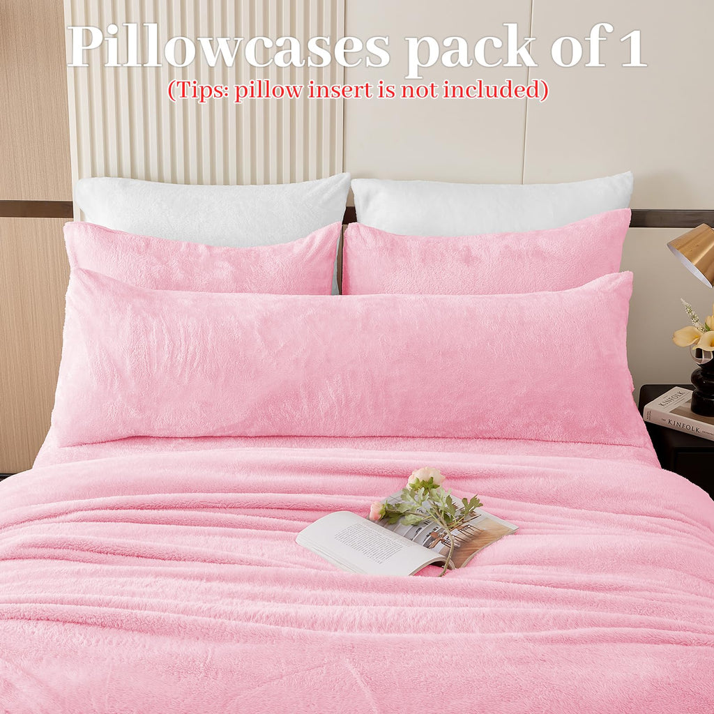 Faux Fur Pillow Cases Set of 2, Luxury Ultra Soft Fuzzy Pillowcases, Fluffy Plush Velvet Pillow Covers with Zipper, Cozy Warmth and No Shedding