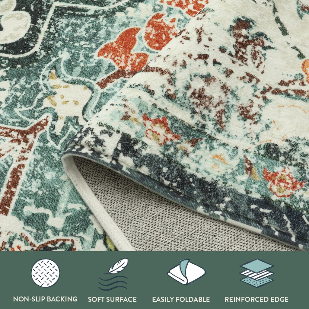 Floral Bohemian Medallion Area Rugs