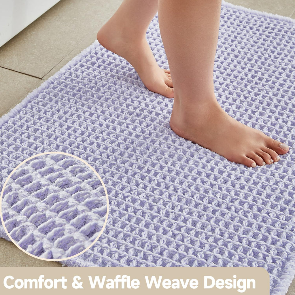 Waffle Bath Mat Non Slip Washable Quick Dry Cute Bath Mat