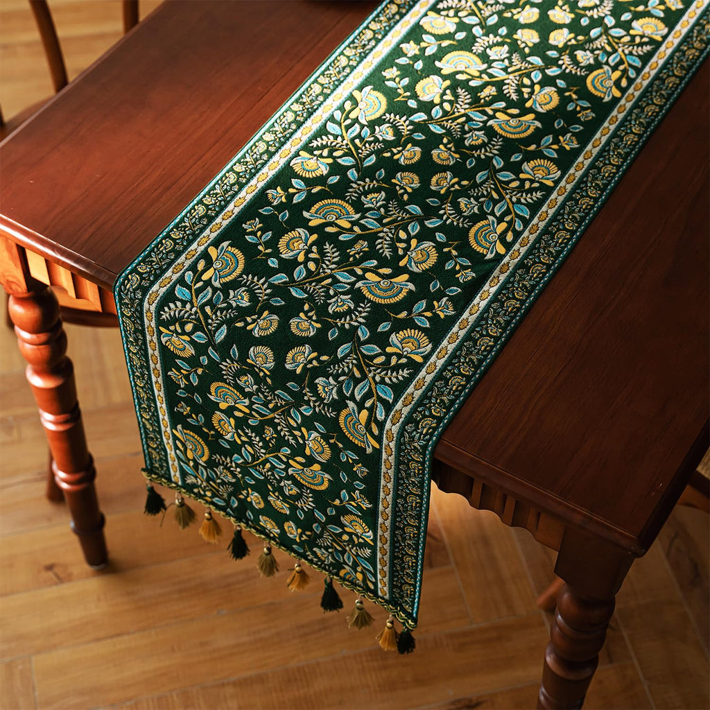 Retro-Luxury Tassels Table Runner Series for Kitchen Dining Table