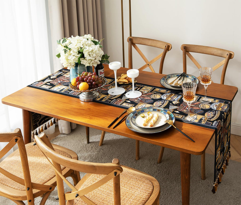 Retro-Luxury Tassels Table Runner Series for Kitchen Dining Table