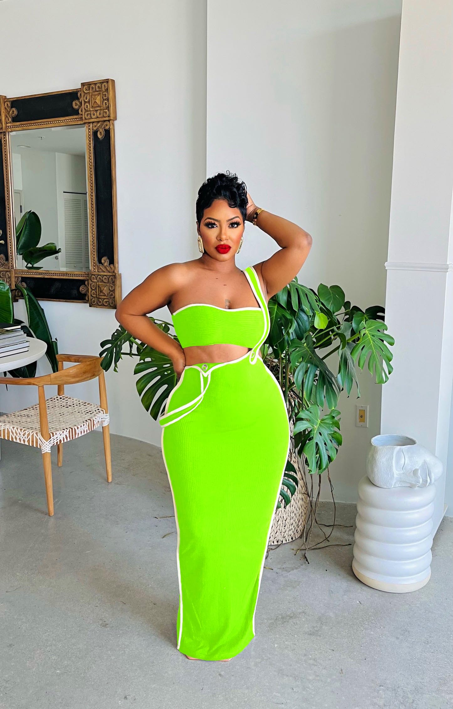 Women 2 Piece Outfits for Women Summer Tube Crop Tops Sexy Bodycon Dresses Maxi Skirt Sets Vacation Jumpsuits Club Outfits