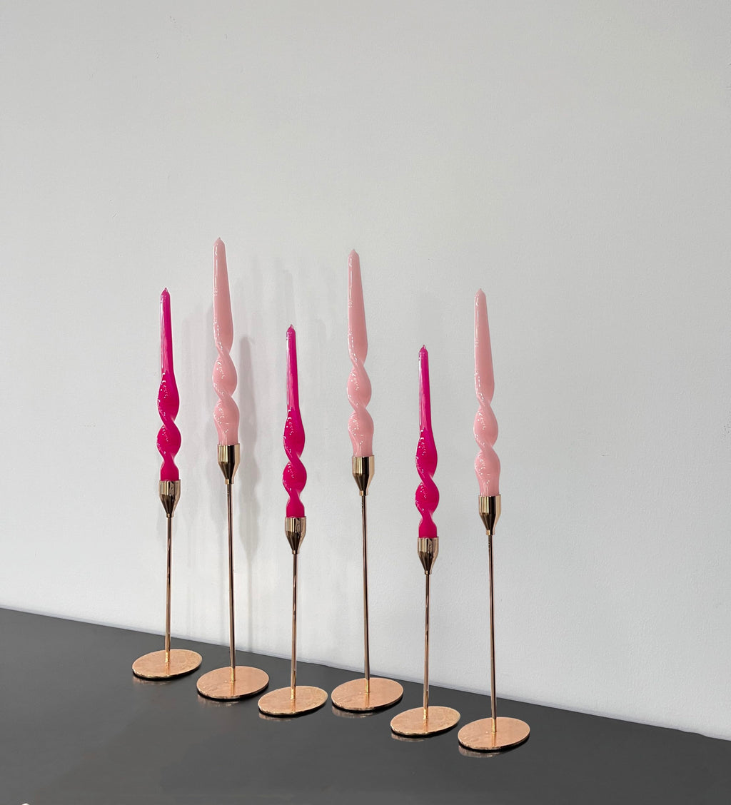 Spiral Taper Candles - Set of 6 Twisted Candle 9.5 Inch Tall for Home Decoration