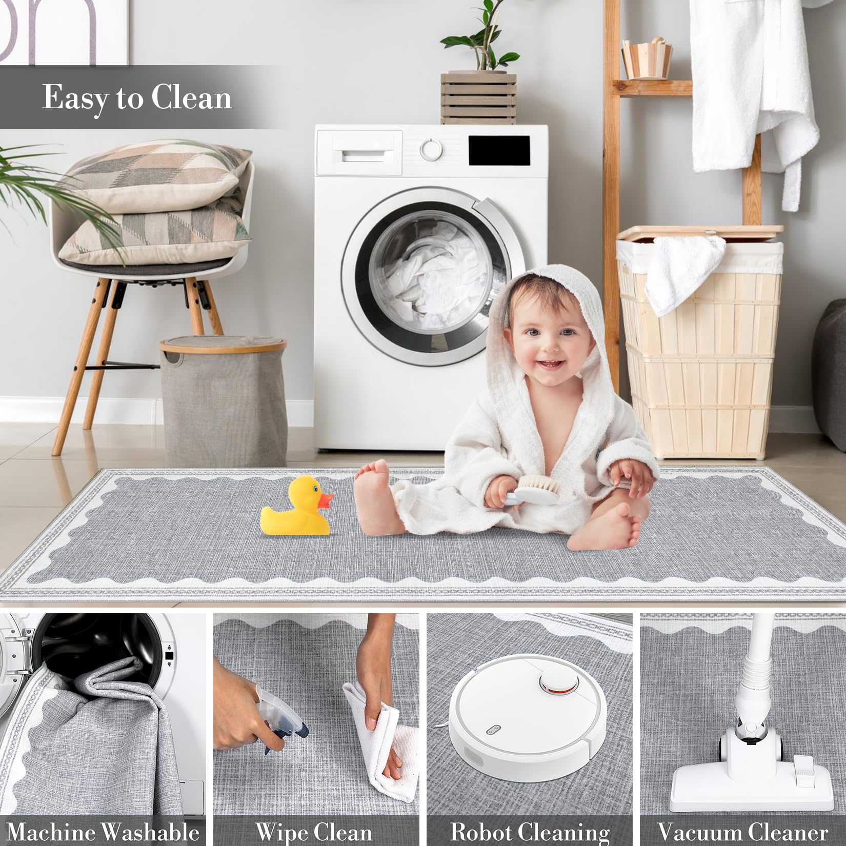 Scalloped Rug Soft Carpet