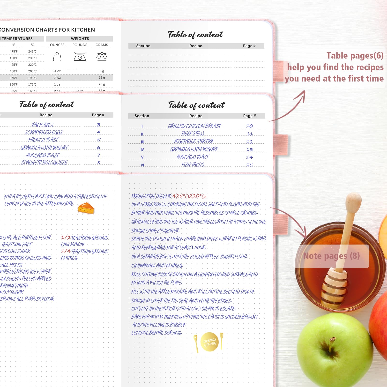 Recipe Book to Write in Your Own Recipes, Personal Cook Books to Write in and Hardcover Recipe Notebook with 2 colorful stickers for Family Recipes(A5)