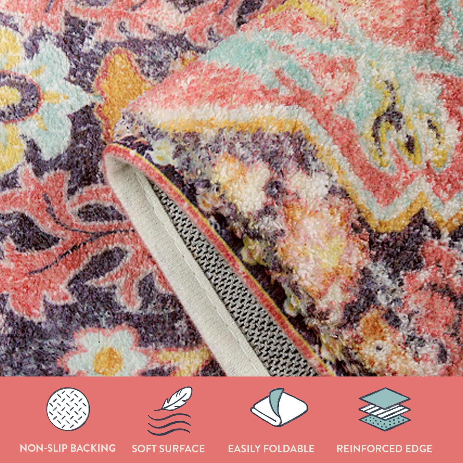 Floral Bohemian Medallion Area Rugs