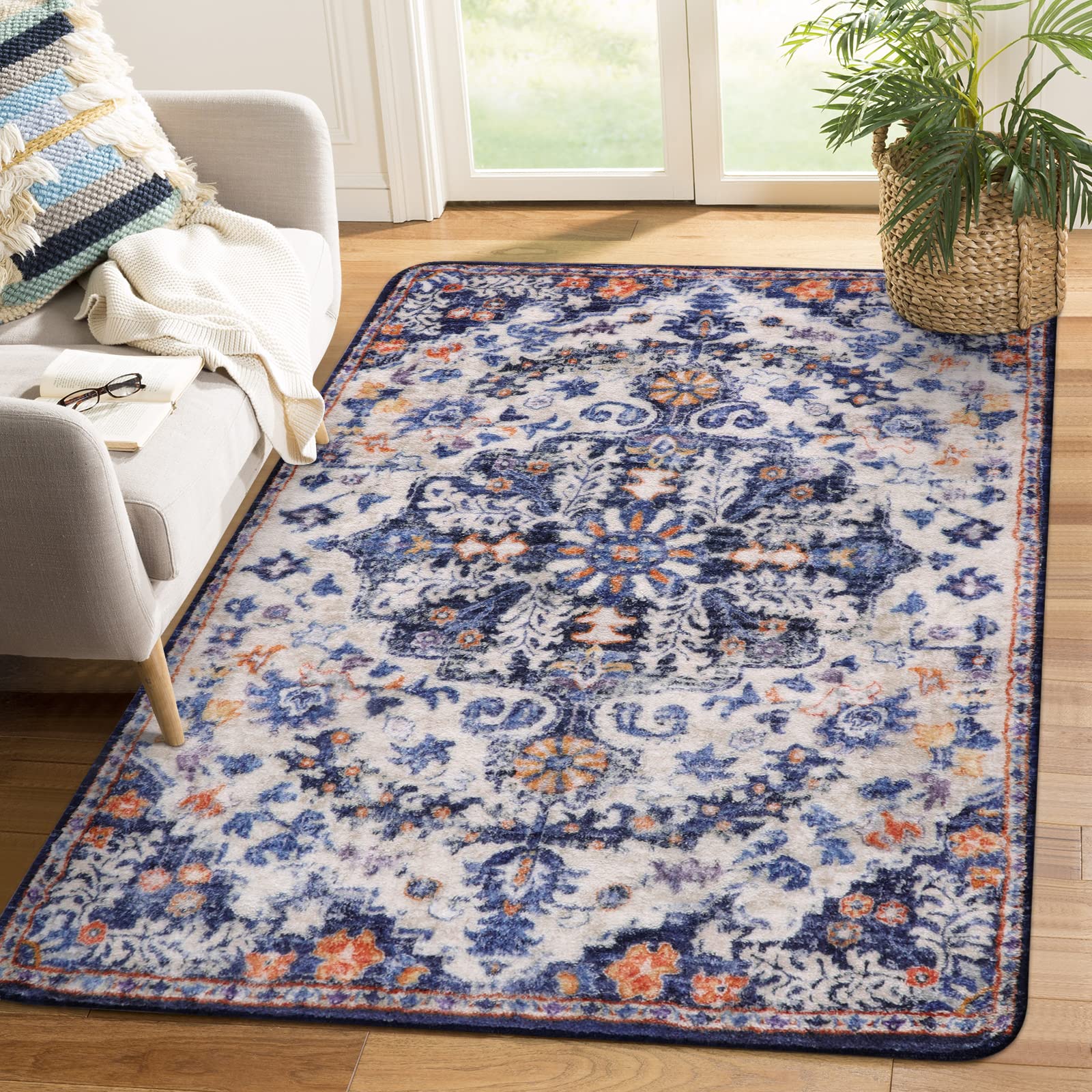 Floral Bohemian Medallion Area Rugs