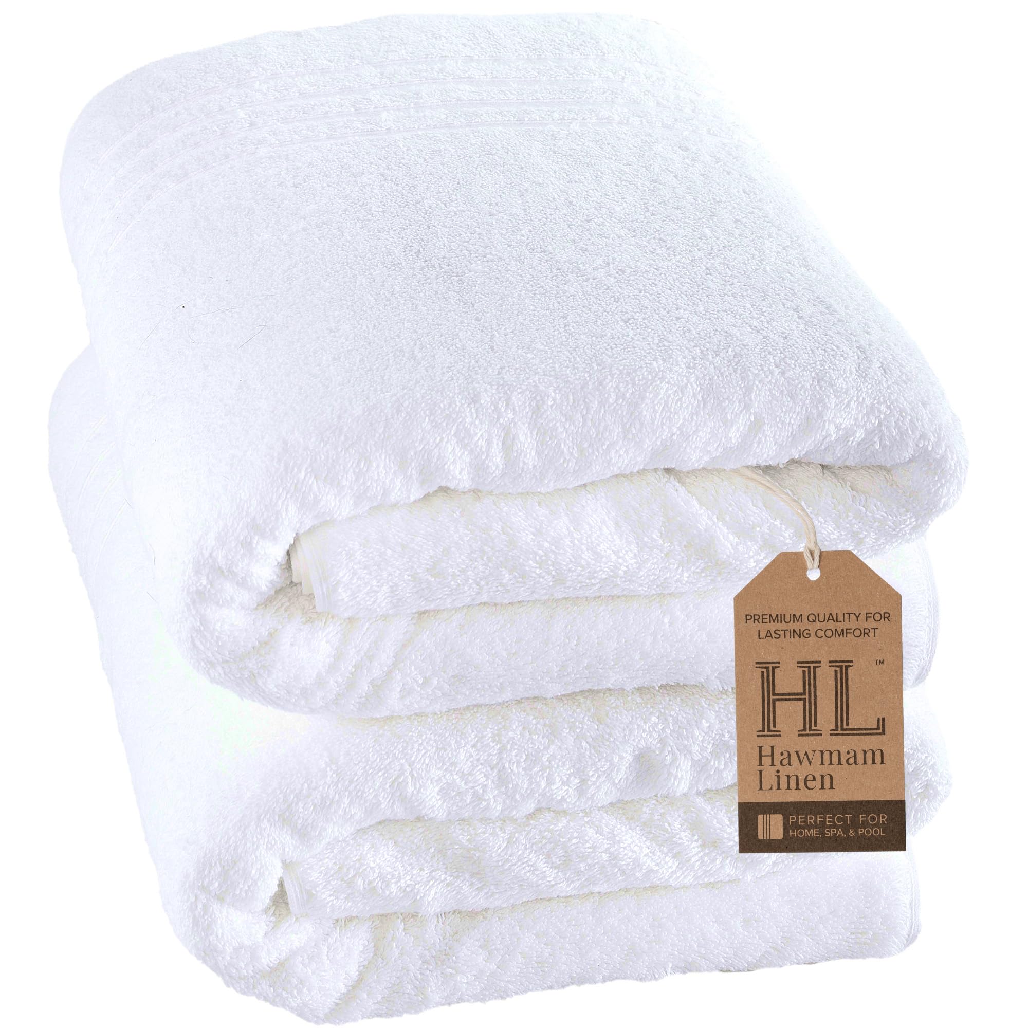 Linen Bath Towels Set for Bathroom Original Turkish Cotton Soft, Absorbent and Premium 2 Bath Towels, 2 Hand Towels, 2 Washcloths