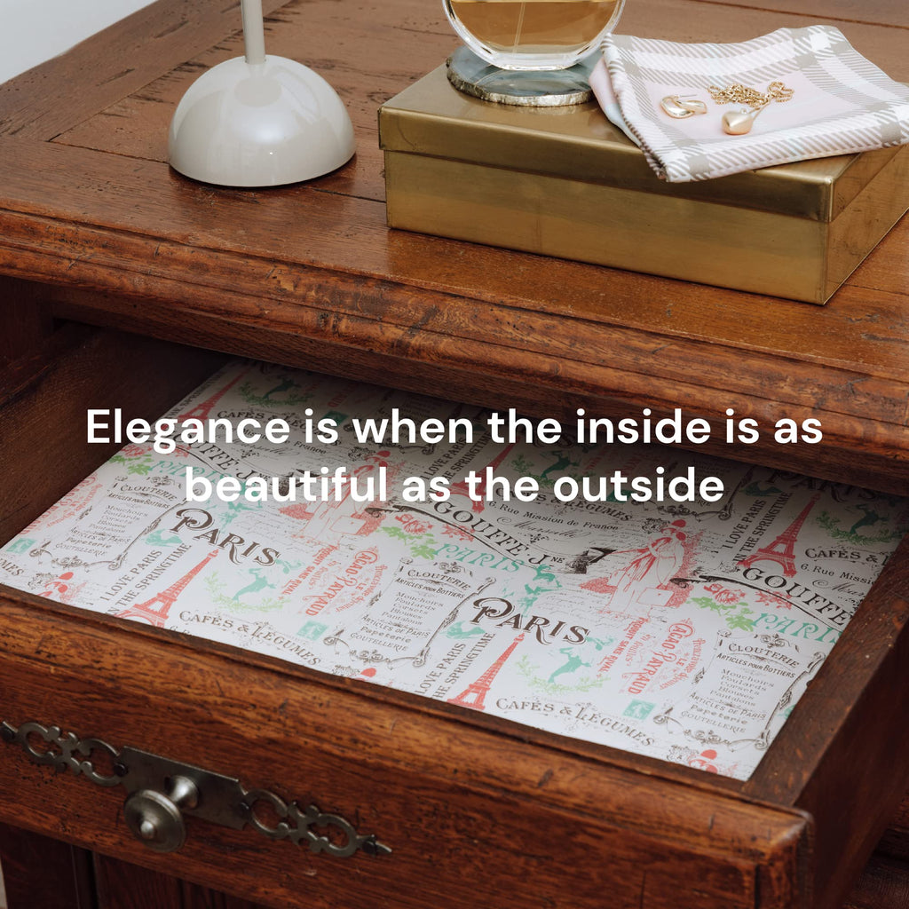 Scented Drawer Liners - Non-Adhesive Paper Sheets for Closet Shelves, Cabinet, Home Essentials & Dresser - 14 x 19.5 Inch Royal Damask Print Drawer Liner - Coquette Room Decor