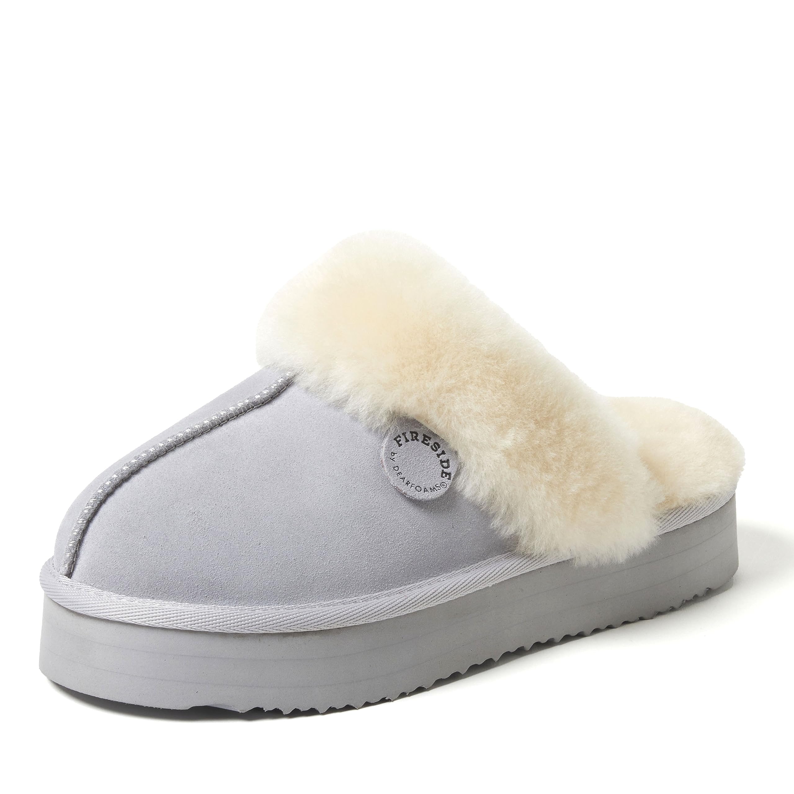 Women's Fireside Melton Genuine Shearling Shearling Platform Slippers Scuff