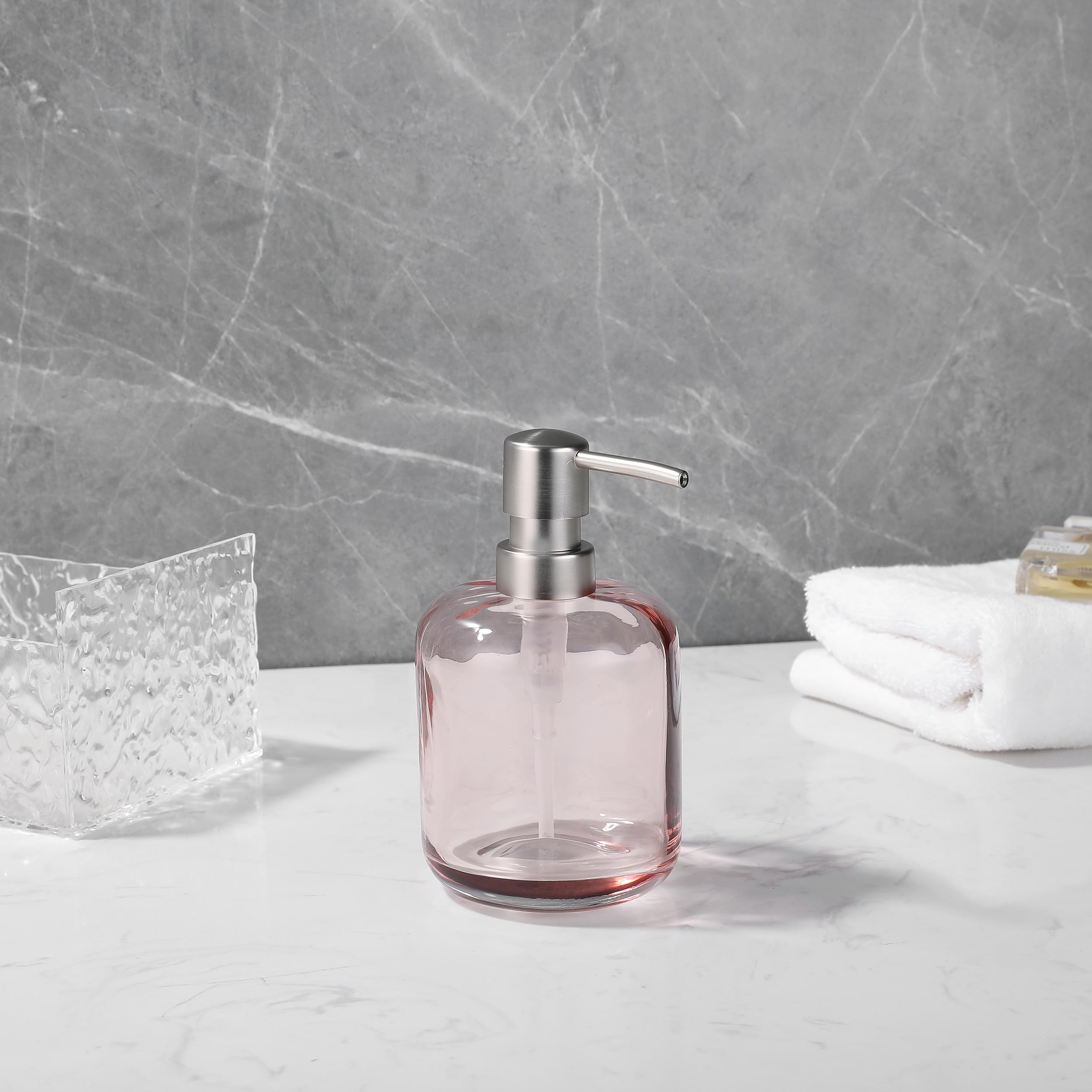 Glass Soap Pump Dispenser, Refillable Soap Dispenser