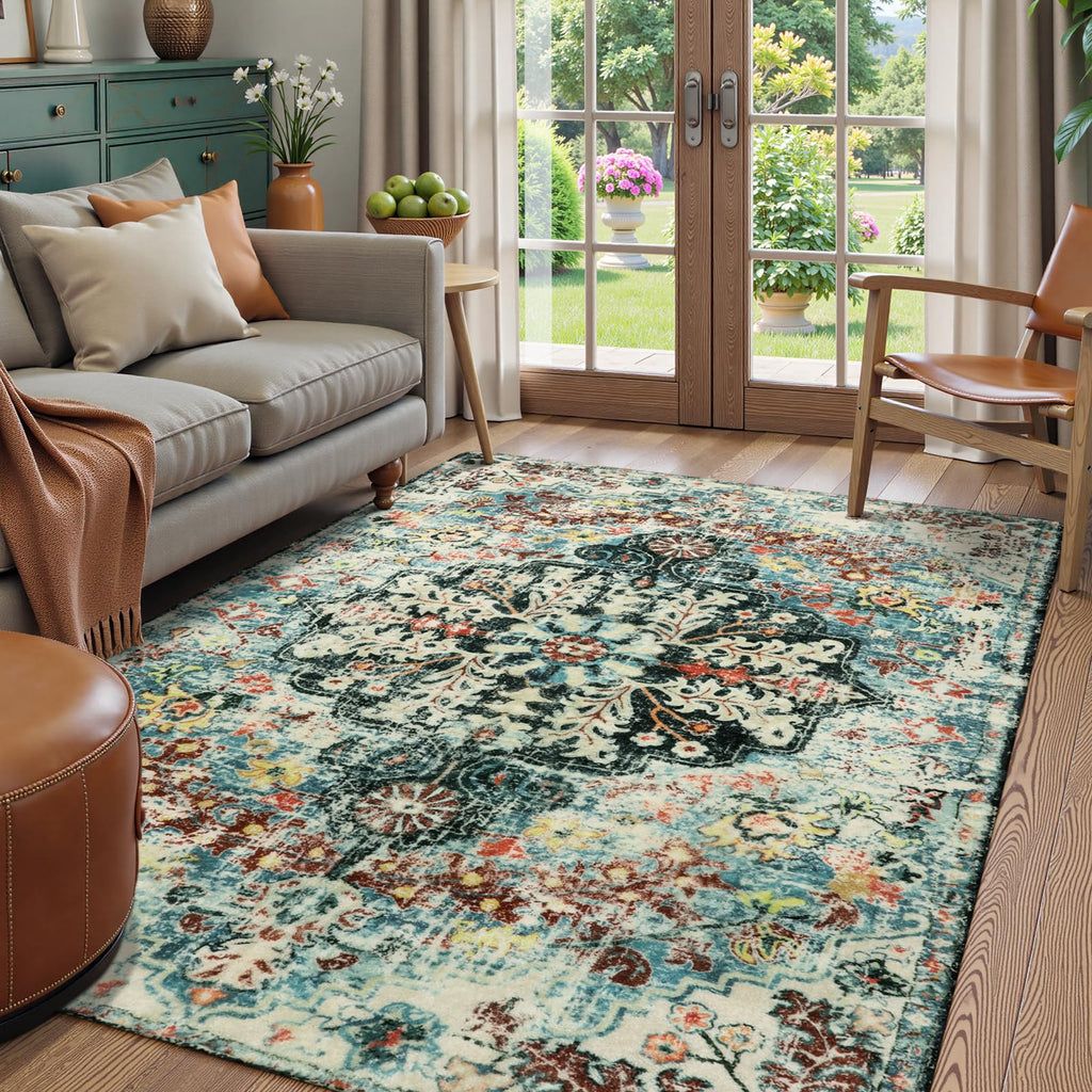 Floral Bohemian Medallion Area Rugs