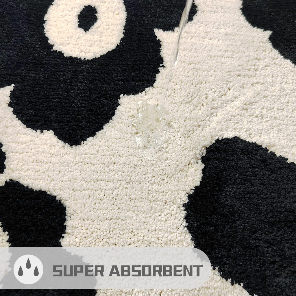 Cute Bath Mat for Bathroom Soft Super Absorbent Non Slip TPR Backing, Quick Drying, Machine Washable Bath
