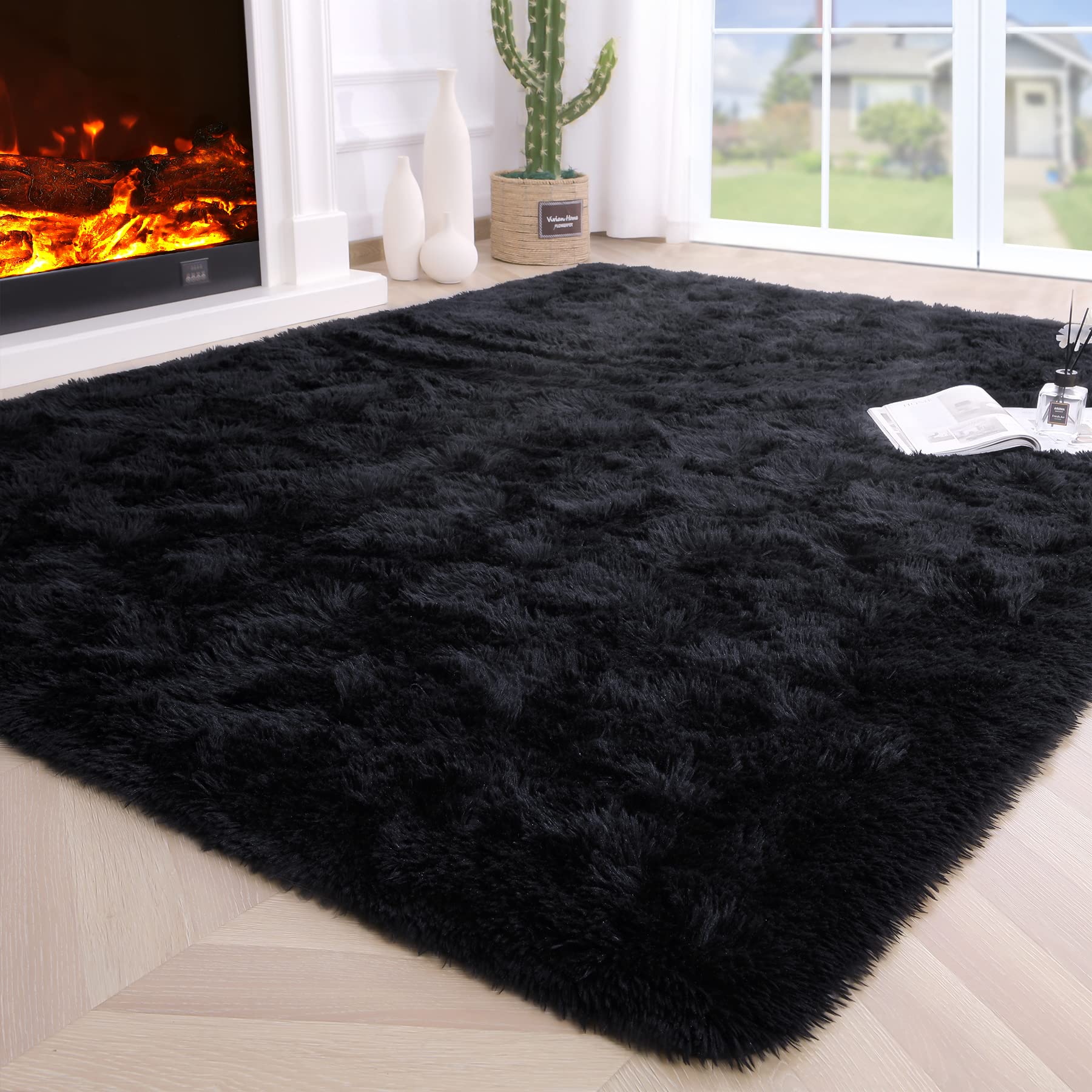 Fluffy Area Rugs Shag Throw Floor Carpet, Soft Shaggy Bedside Non-Slip Plush Rug Home Decor Aesthetic