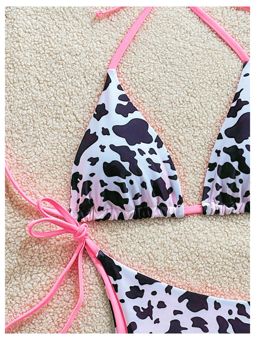 Women's 2 Piece Leopard Bikini Set Cheetah Thong Bikini Sexy String High Cut Bathing Suit Cheeky Triangle Swimsuit