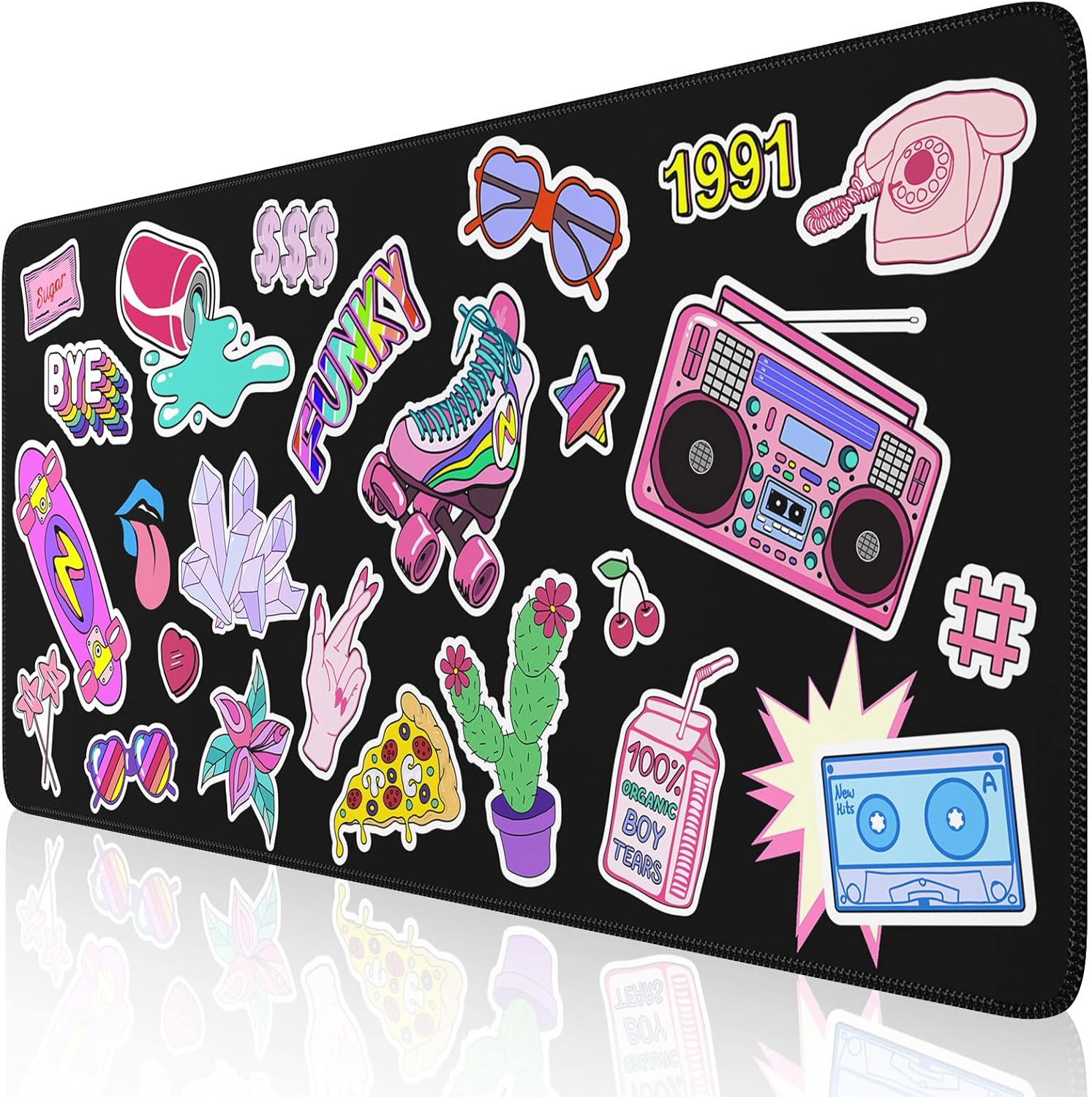 Desk Mat for Keyboard and Mouse, Large Mouse Pad for Desk, Desk Matt for Desktop, Desk Pad Mat, Anti-Slip Big Mousepad with Stitched Edges for Computer